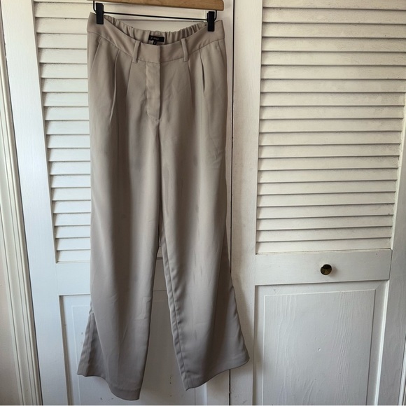 Quince Stretch Crepe Pleated Wide Leg Pants Morel Grey size 6 - Picture 2 of 6